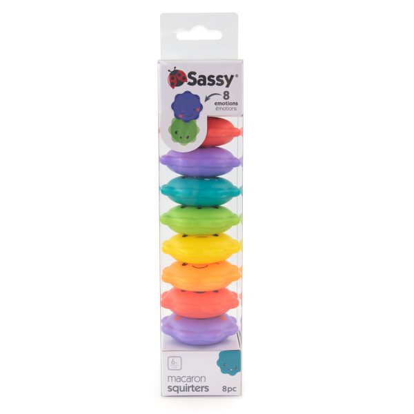 SASSY MACARON SQUIRTERS 8PC BATH TOY 6-48M