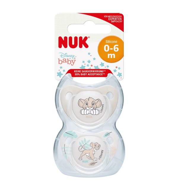 NUK PACIFIER 0-6M LION KING X2