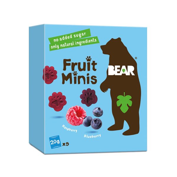 BEAR FRUIT MINIS RASP/BERRY 5X20G