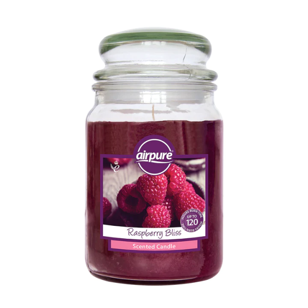 AIRPURE 18OZ JAR CANDLE RASBERRY BLISS