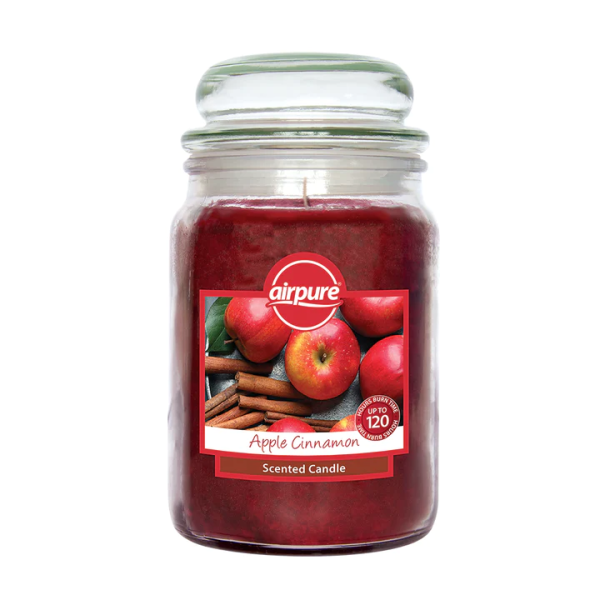 AIRPURE 18OZ JAR CANDLE APPLE CINNAMON