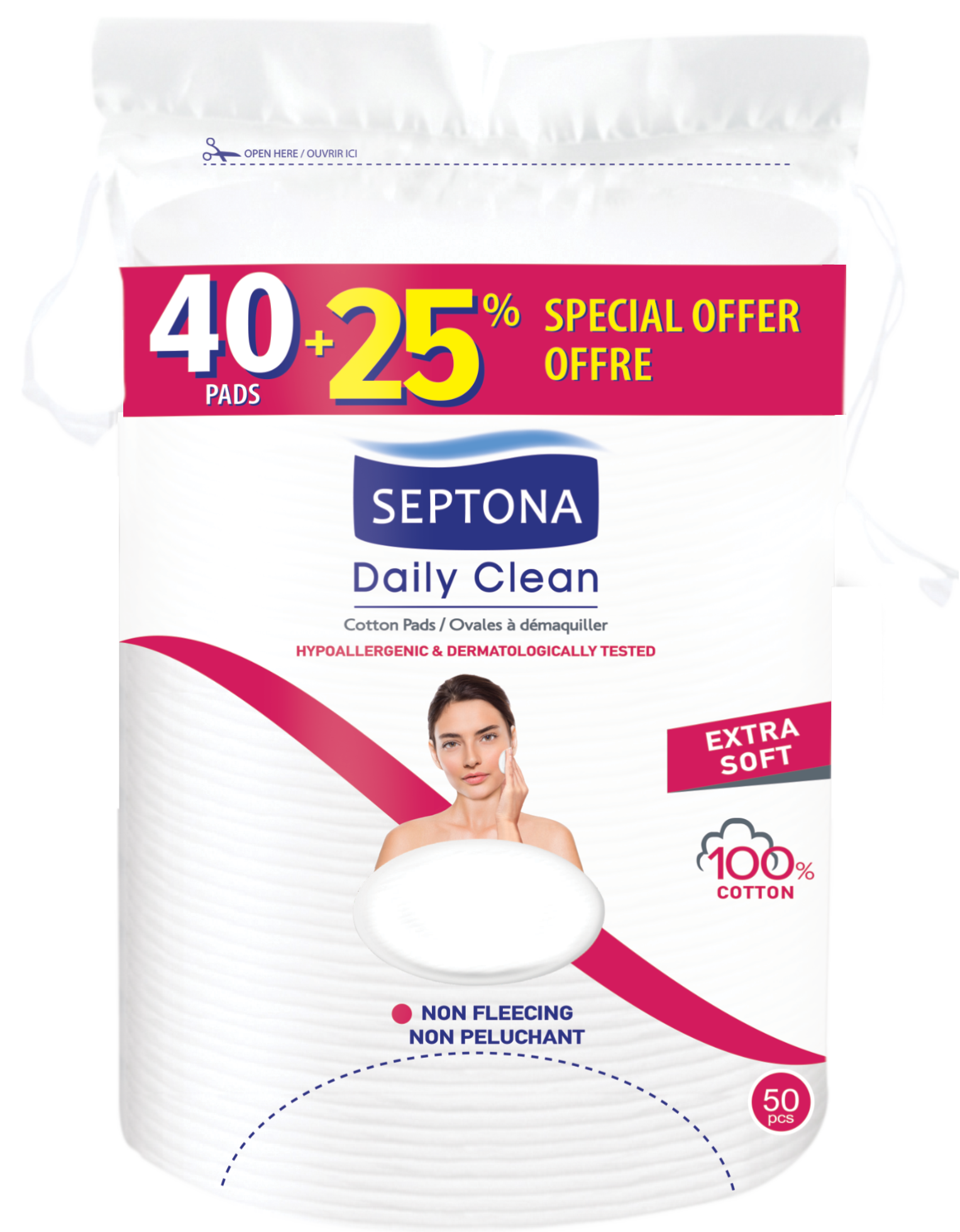 SEPTONA COTTON PADS OVAL 40+25 Ta' Ganza