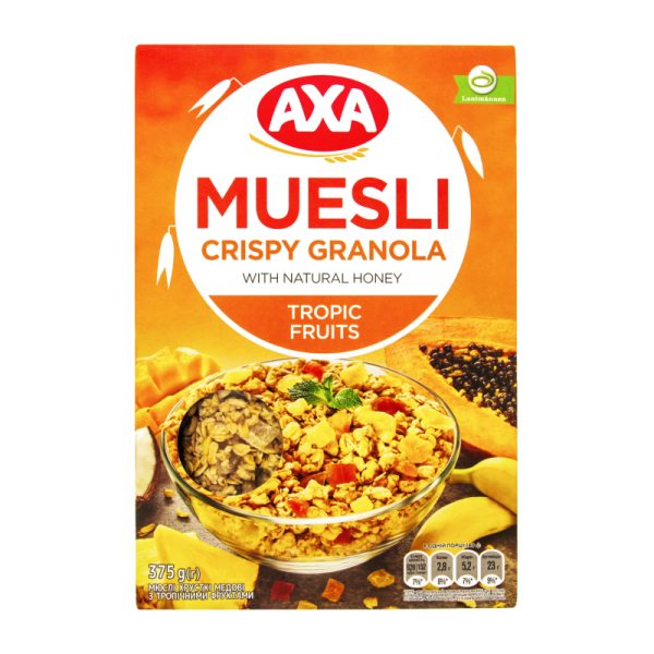 AXA CRSIPY MUESLI 375GR TROPICAL FRUITS