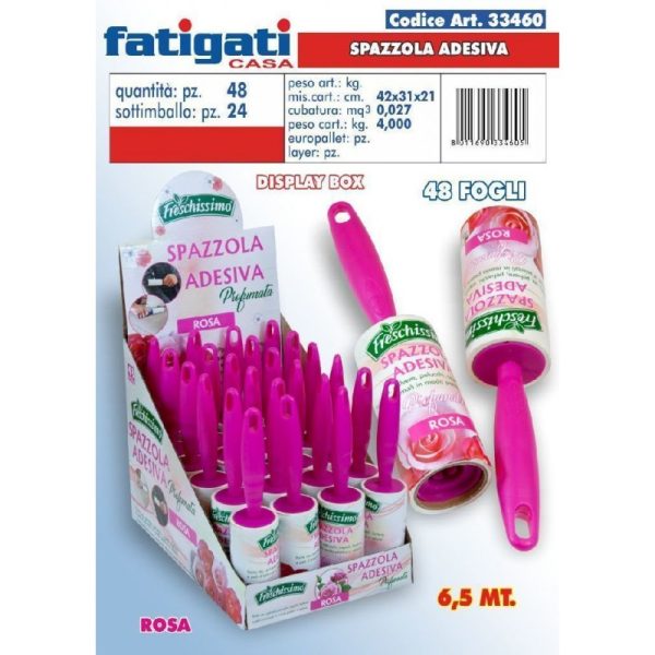 SPAZZOLA ADESIVA 5MT 48 FOGLI ROSA