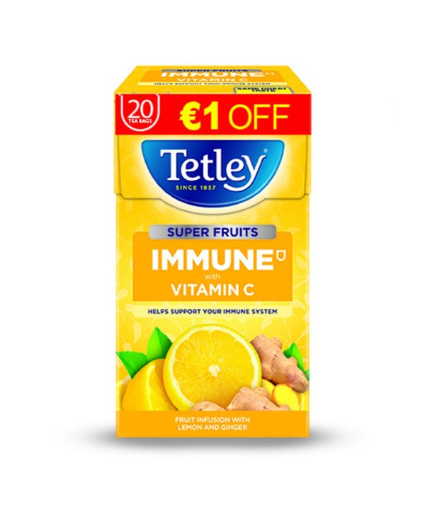 TETLEY S.FRUITS TEA IMMUNE LEMON&GINGER