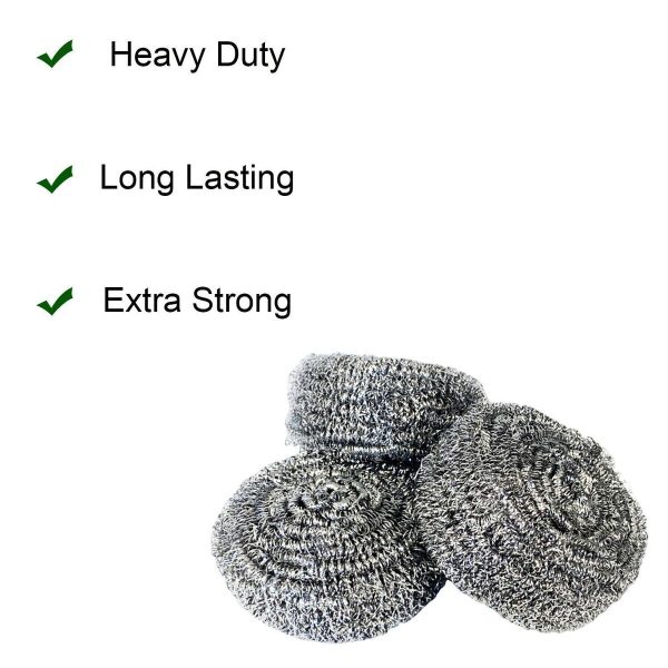 6PC STAINLESS STEEL SCOURERS