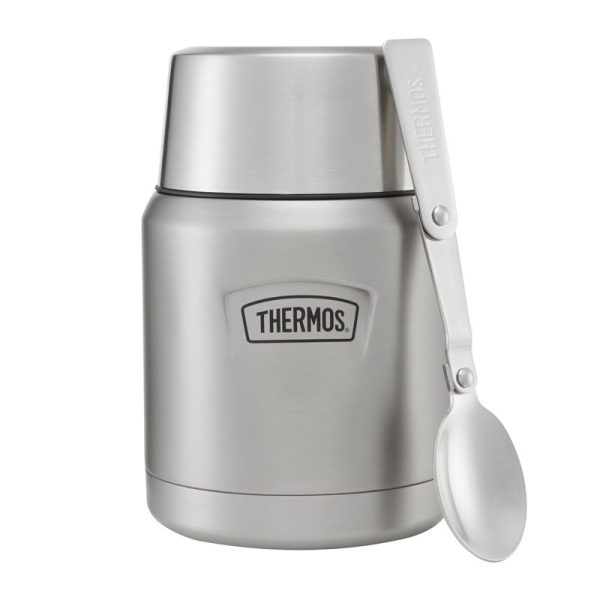 THERMOS S/STEEL FOOD FLASK WITH SPOON 470ML