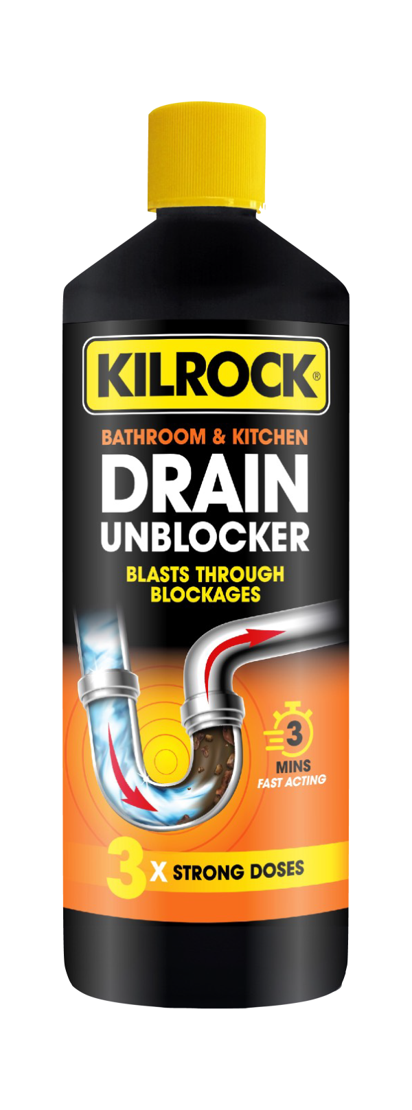 KILROCK BATHROOM & KITCHEN DRAIN UNBLOCKER 1LTR