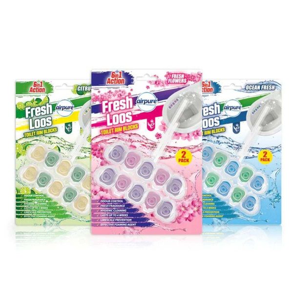 AIRPURE FRESH LOOS 6IN1 TOILET RIM BLOCK OCEAN