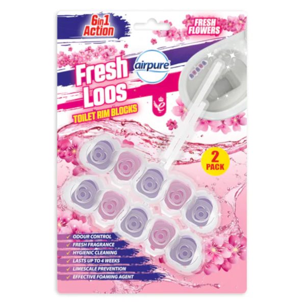 AIRPURE FRESH LOOS 6IN1 TOILET RIM BLOCK FLOWERS